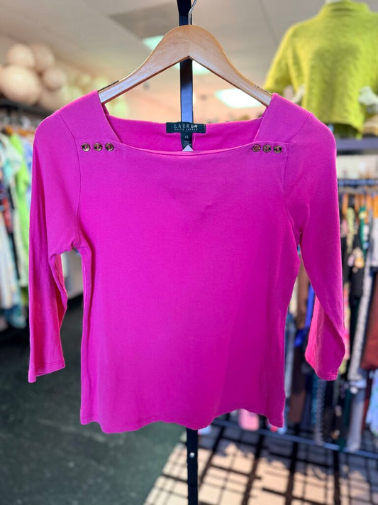 LRL Lauren Top- Pink- 3/4 Sleeve