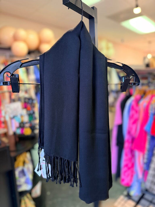Talbots - NWT Black Fringed Scarf