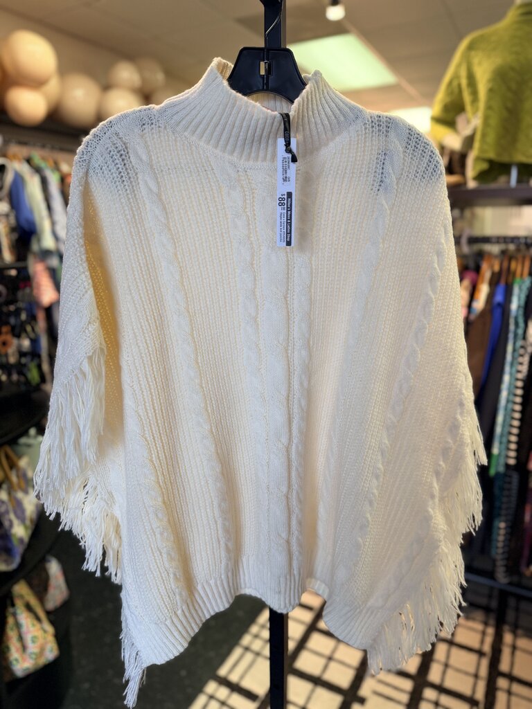 Coco+Carmen - NWT Hayes Cable Knit Poncho in White