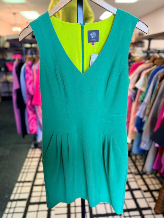 Vince Camuto - V-Neck Green Sleeveless Dress