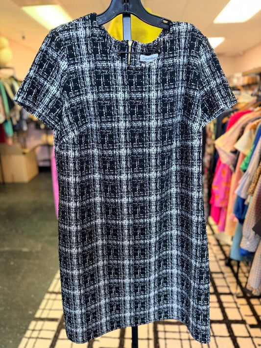 Calvin Klein - Plaid Tweed SS Sheath Dress