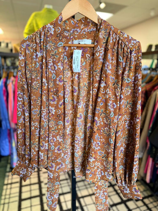 LOFT - LS Floral Blouse - Brown