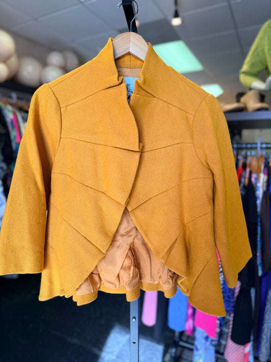 Anthro/Tabitha- Terrace House Ruffle Blazer - Mustard