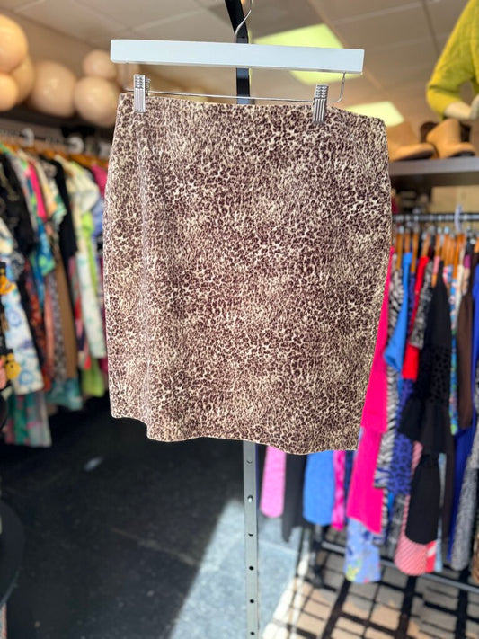 Talbots - Velveteen Animal Print Skirt -