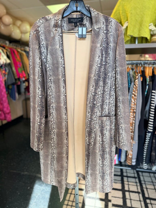 Marc New York - Marc New York Snakeskin Print Longline Coat