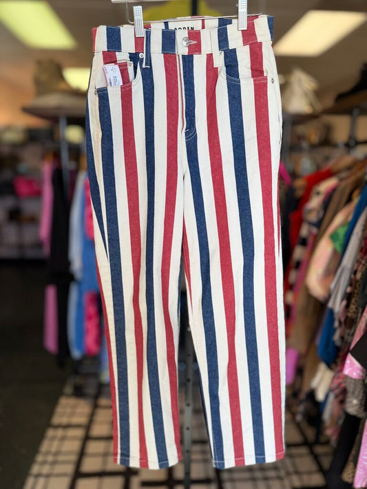 Boden - HR Striped Jeans - Red/White/Blue