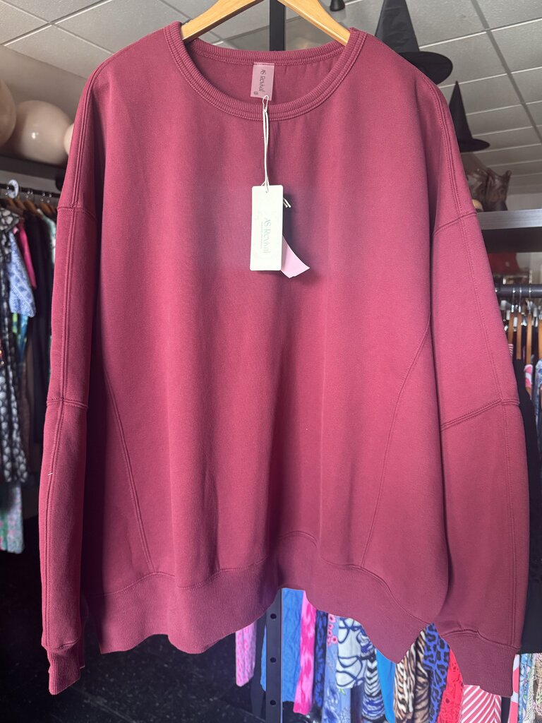 Altar'd NWT - Off Duty Oversized Pullover in Cordovan