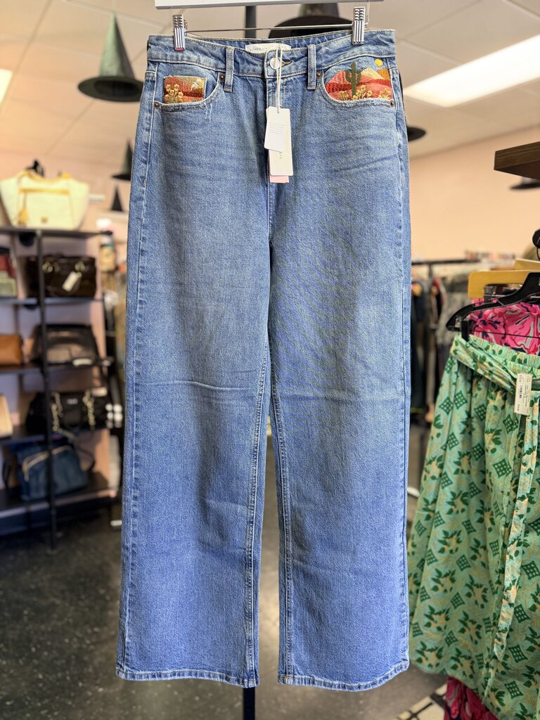 Altar'd NWT - Gracee Desert Embroidered Straight Leg Jeans
