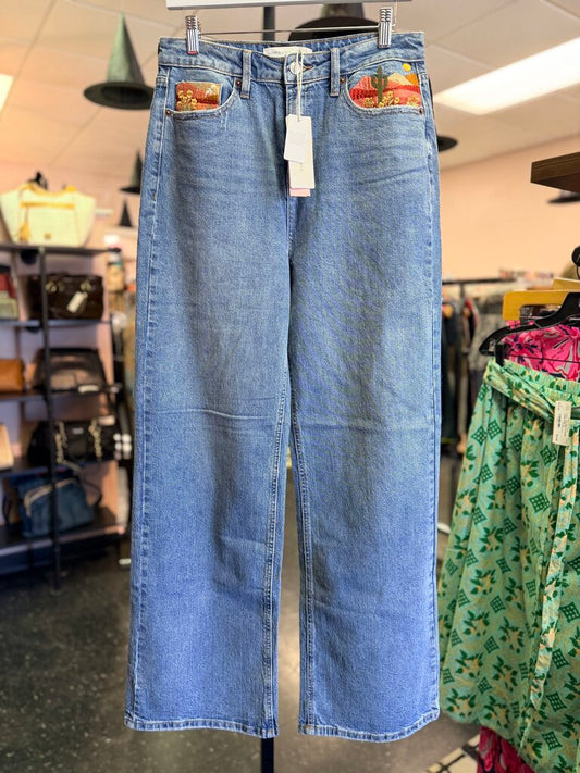Altar'd NWT - Gracee Desert Embroidered Straight Leg Jeans