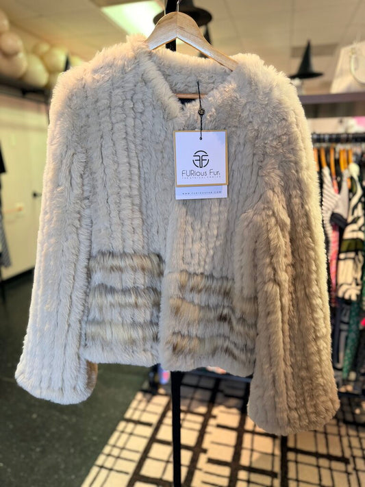 Furious Fur NWT - Clarissa Jacket in Butterscotch/Artic Wolf