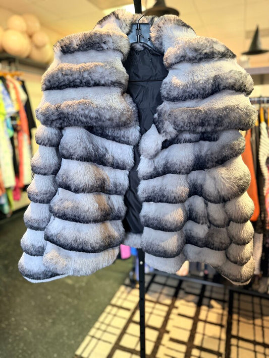 VTG Radzoli - Faux Fur Chinchilla Cropped Jacket