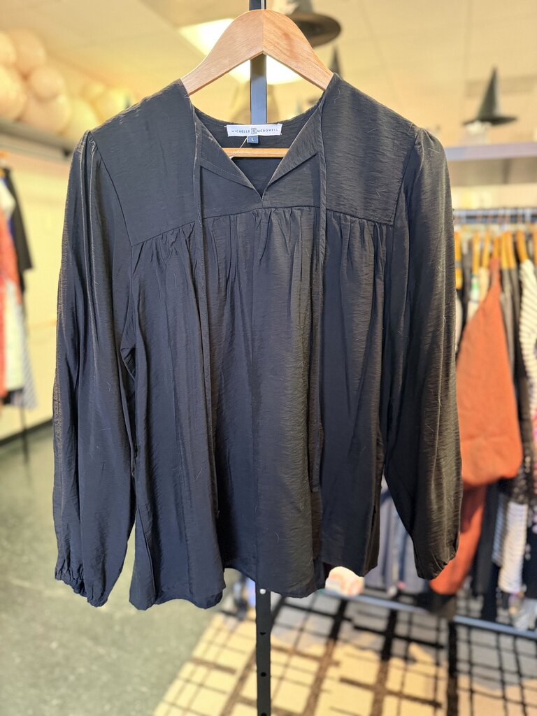 Michelle McDowell - LS Peasant Top in Black