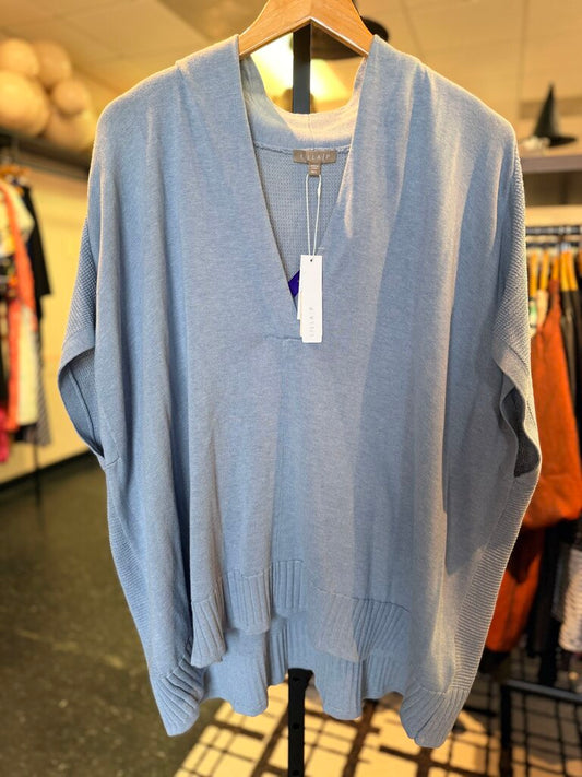 Lilla P NWT - Marlin Collar Poncho - Dusty Blue