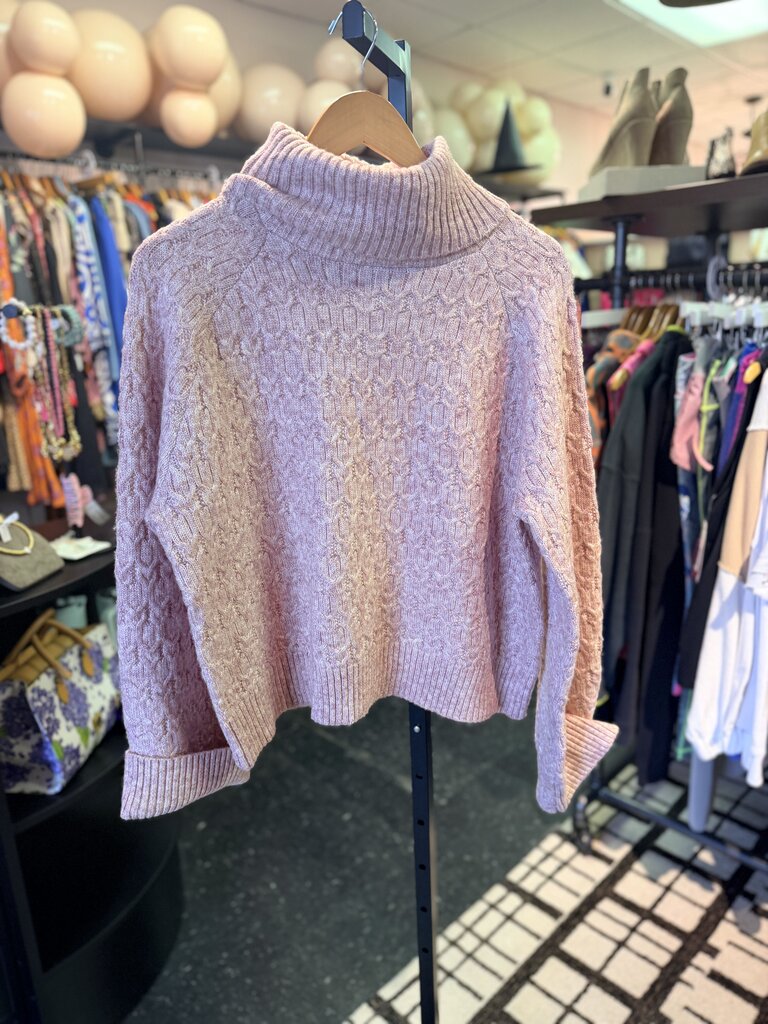 Industry NWT- Wool Blend Knit Turtleneck Sweater - Blush