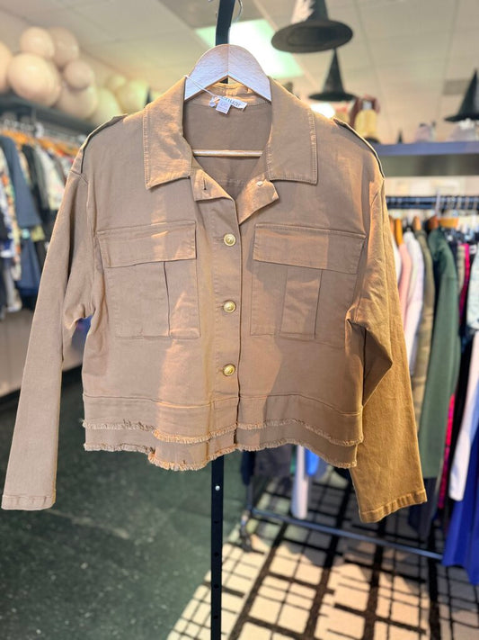 Renaur NWT - Colored Denim Boxy Utility Jacket - Camel