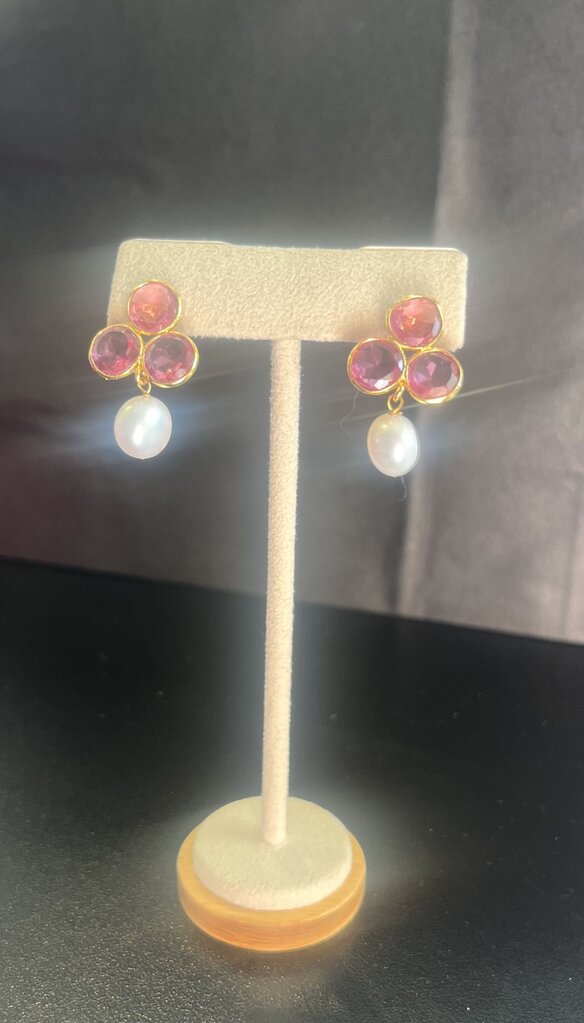 Julie Ryan Designs - Tenley Earrings in Pink Quartz