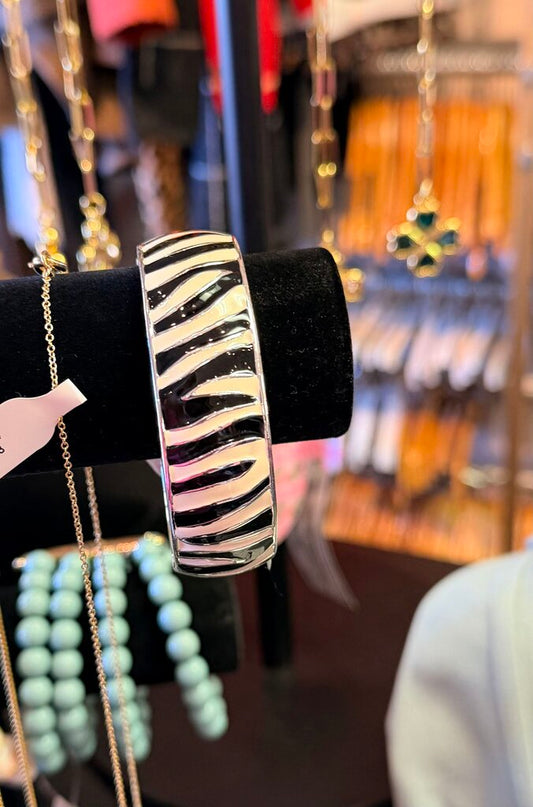 Zebra Enamel Cuff Bracelet