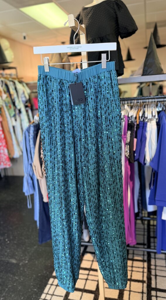 NBD - NWT Ryder Pants - Emerald Green Sequin