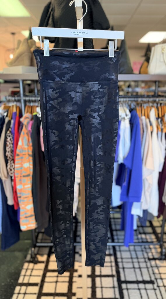 Spanx - Faux Leather Camo Leggings - Black