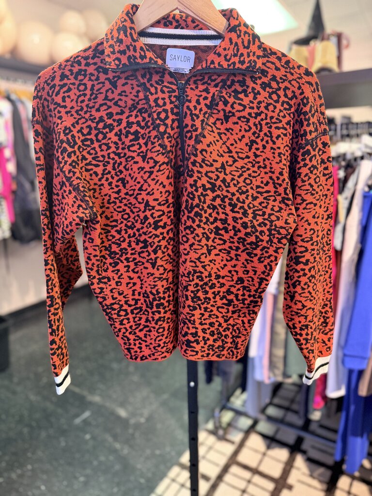 Saylor - Joss Animal Print 1/4 Zip Pullover