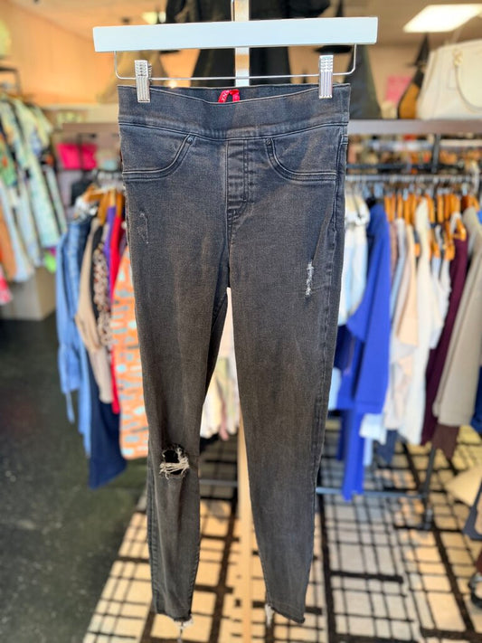 Spanx - Distressed High-Rise Skinny Jeans - Black