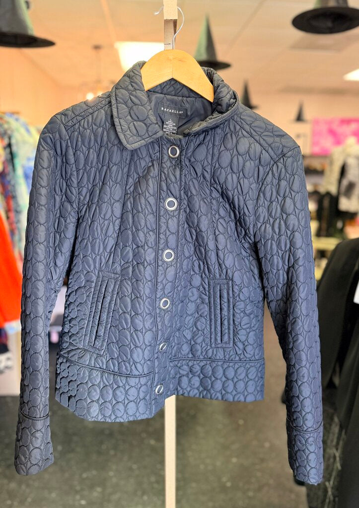VTG Rafaella - Quilted Button Front Jacket - Black