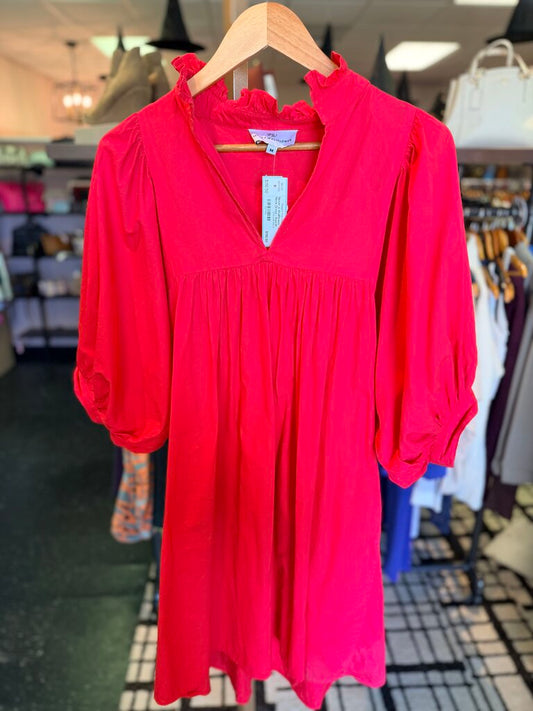 Never a Wallflower - High Neck Dress - Red