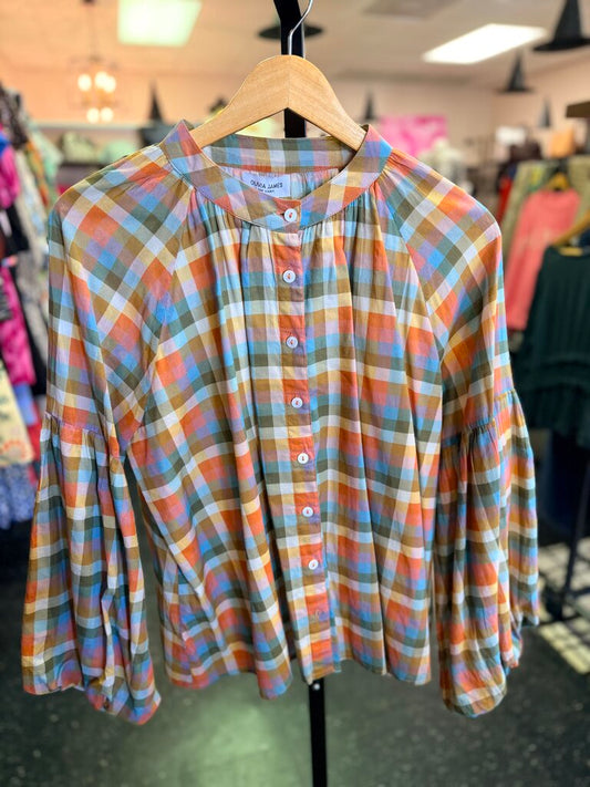 Olivia James - Emory Blouse in Autumn Plaid