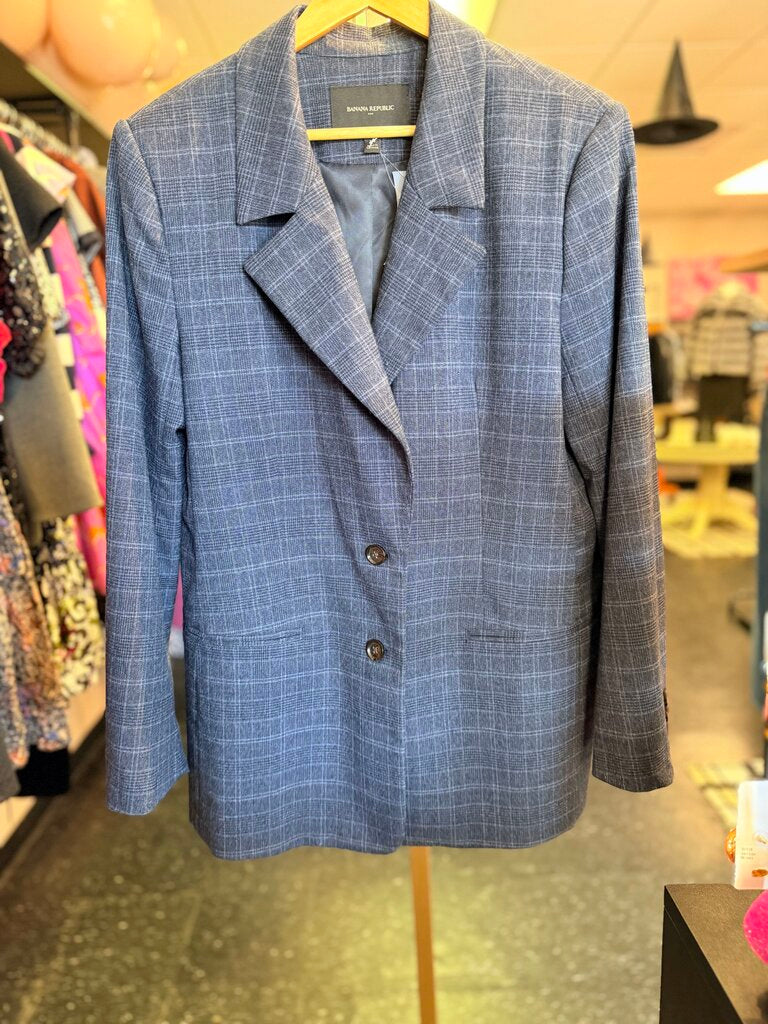 Banana Republic - Long Boyfriend Blazer - Plaid