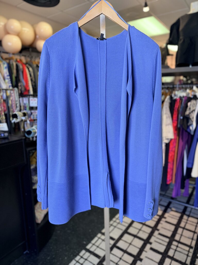 Talbots - Open Knit Cardigan Sweater - Blue