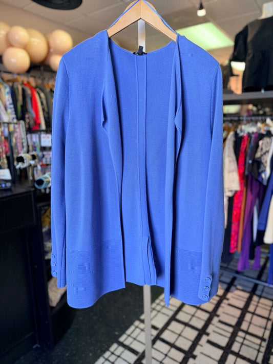 Talbots - Open Knit Cardigan Sweater - Blue
