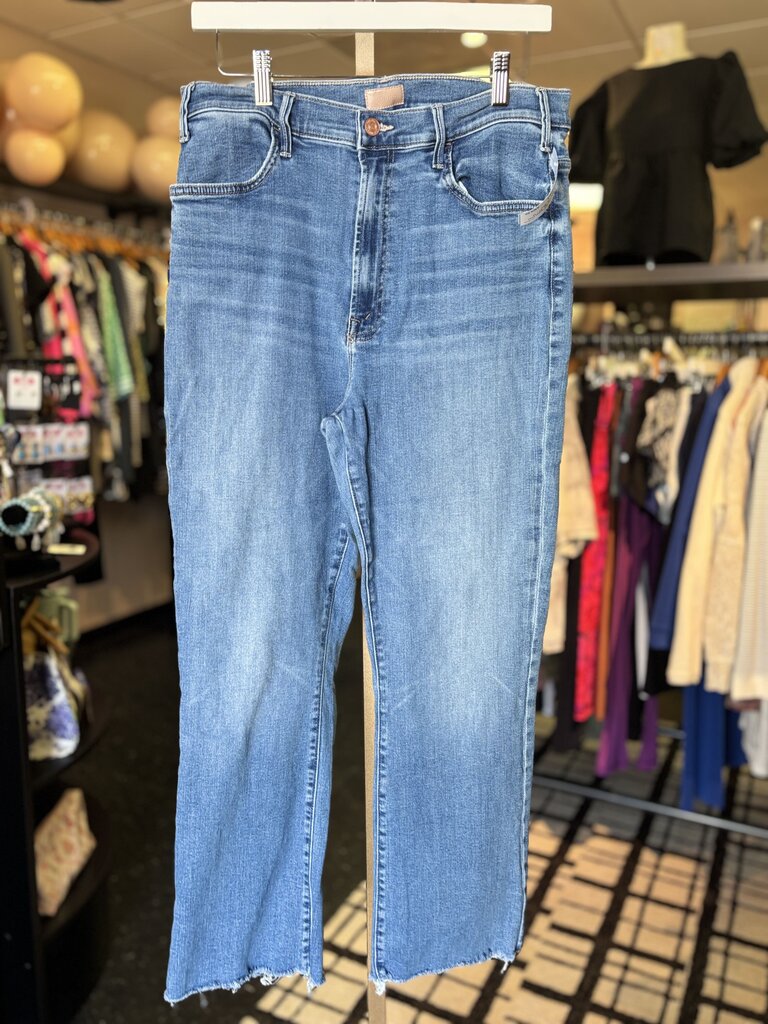 Mother-The Hustler Ankle Fray Jeans in Healing Jar