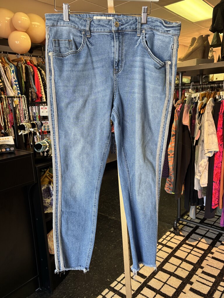 AnthroxPilcro - Silver Glitter Side Stripe Jeans