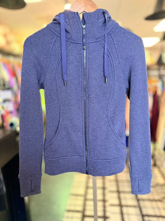Lululemon-Scuba Full Zip Hoodie - Heathered Purple