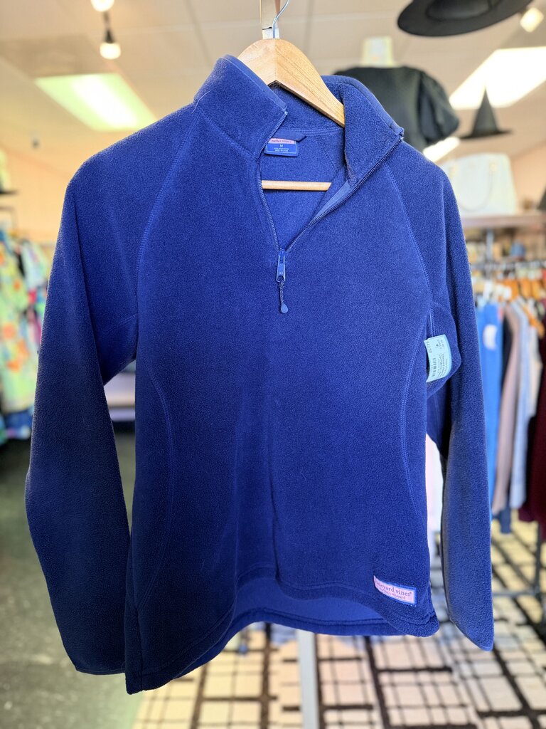 Vineyard Vines-Fleece Quarter Zip Pullover - Navy