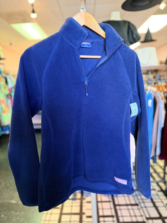 Vineyard Vines-Fleece Quarter Zip Pullover - Navy
