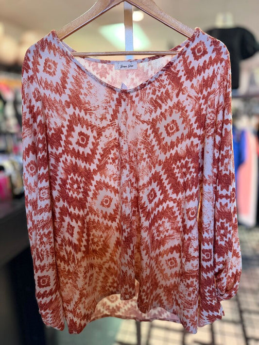 Beeson River - Geometric Ikat Top