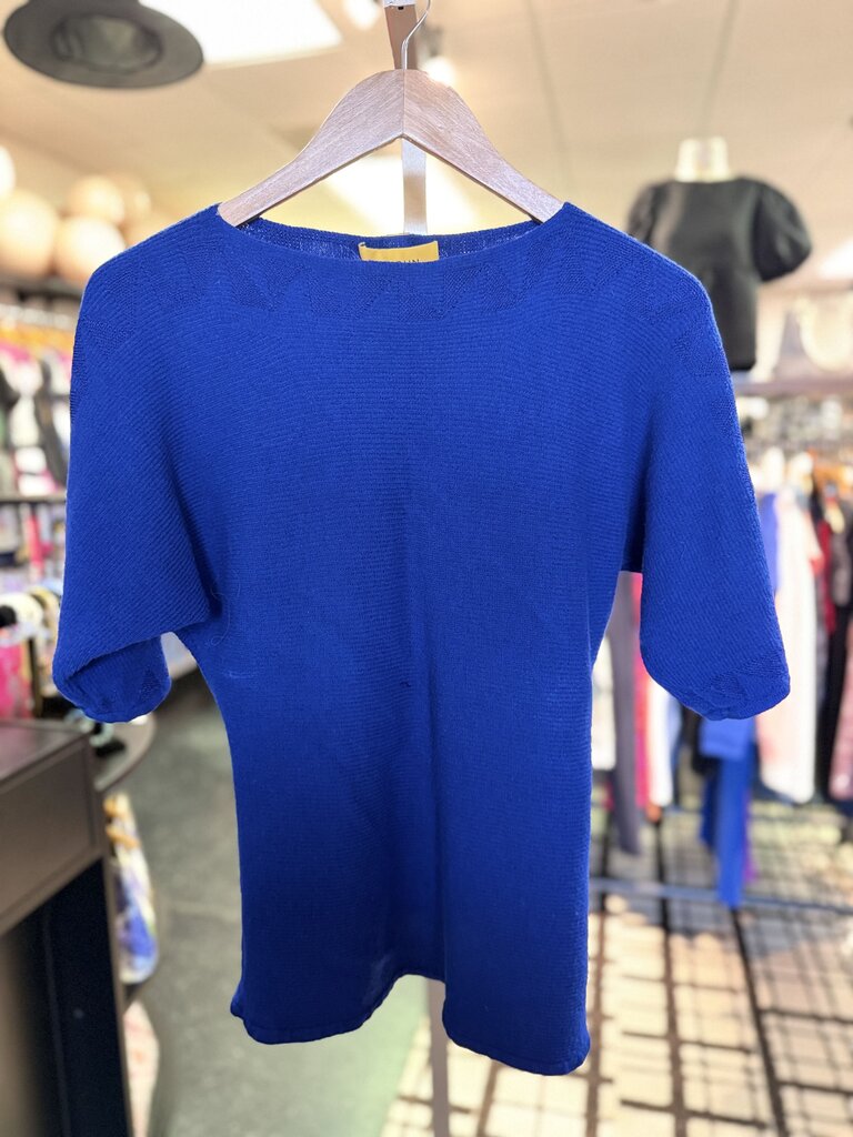 St. John - Ribbed Knit Top - Blue