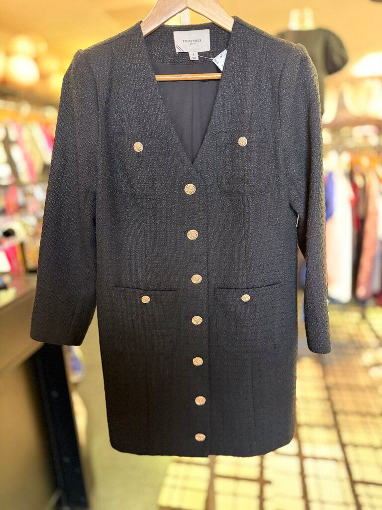 Pomander Place - Keira Tweed Dress - Black