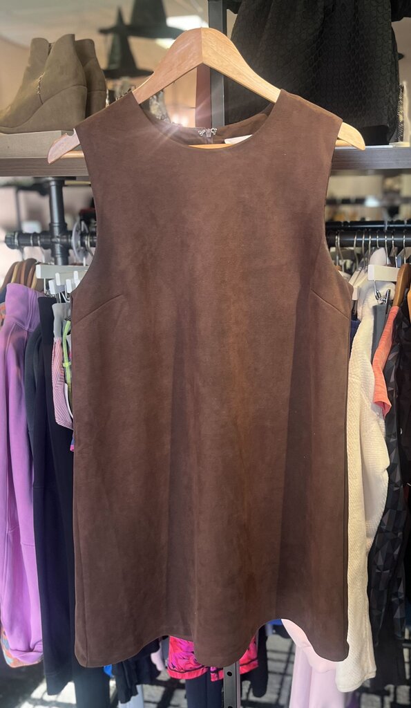 Hyacinth House- Faux Suede Bitsy Mini Dress - Chocolate