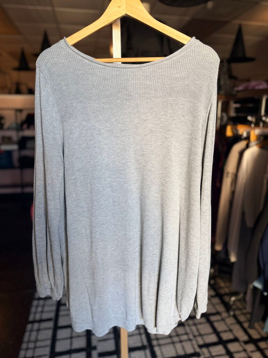 Caslon - LS Boat Neck Sweater - Gray