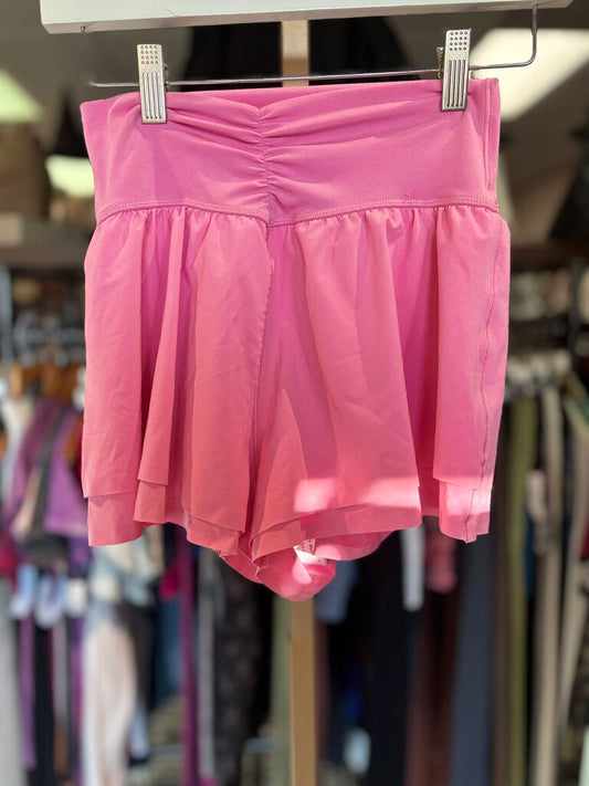 Aerie - Ruched Flowy Shorts - Bubblegum