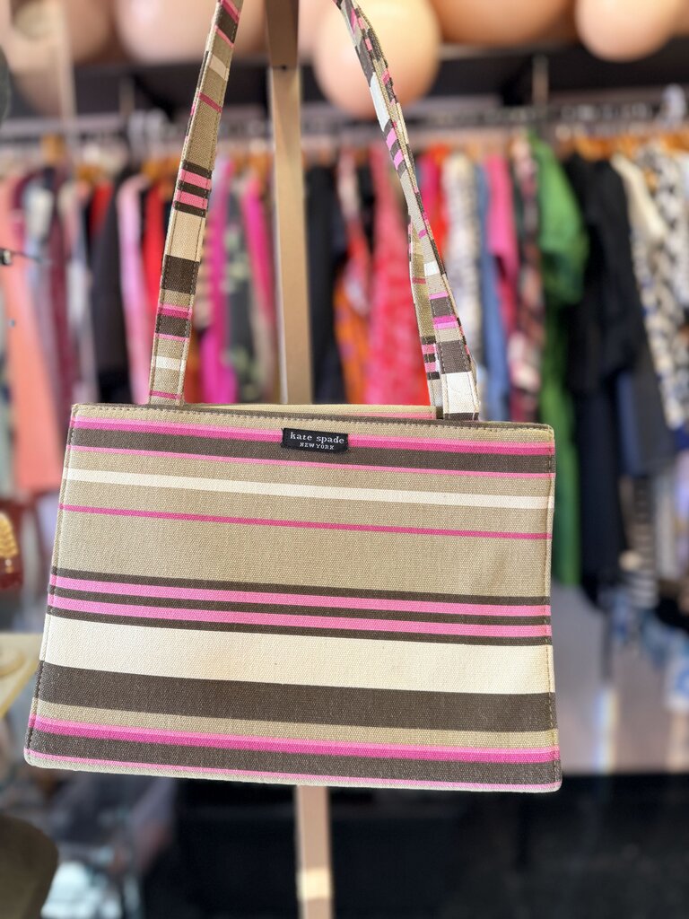 VTG Kate Spade - Striped Canvas Tote