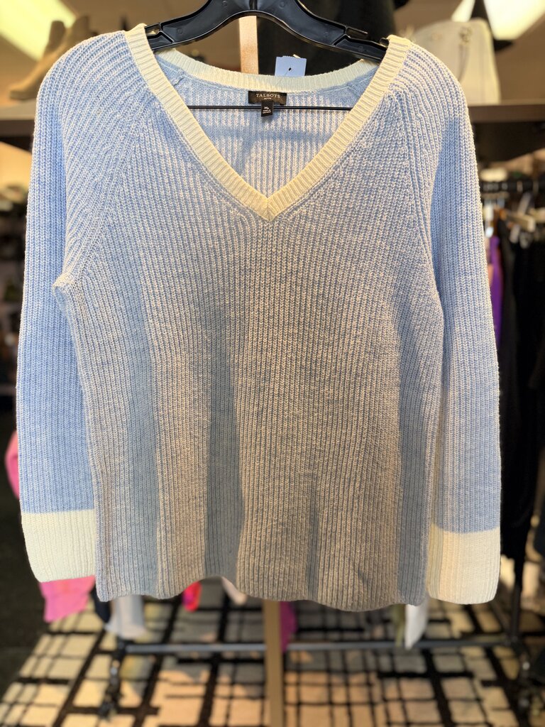 Talbots - V-Neck Sweater - Lt. Blue