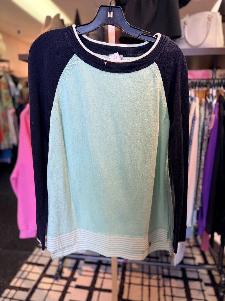 T by Talbots - Colorblock Sweater - Teal/Navy
