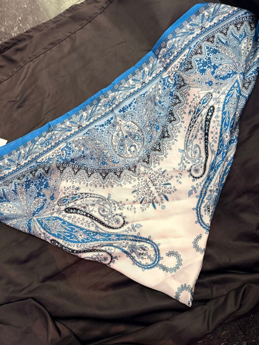 Talbots NWT - Knit Scarf w. Abstract Peacock Print