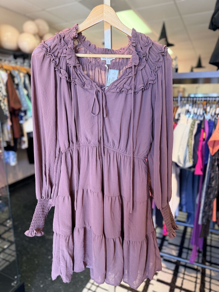 Blu Pepper NWT - LS Tiered Dress - Mauve