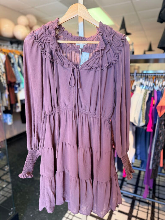 Blu Pepper NWT - LS Tiered Dress - Mauve