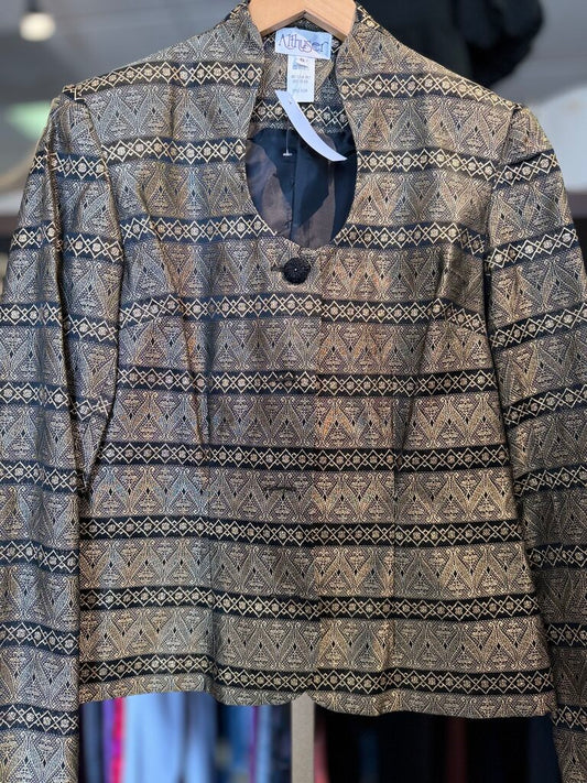 VTG - Gold & Black Metallic Jacquard Jacket