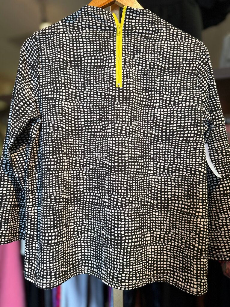 Melloday - Dotted High-Neck Blouse - Black